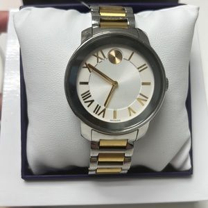 Movado Bold two tone stainless steel silver and gold watch